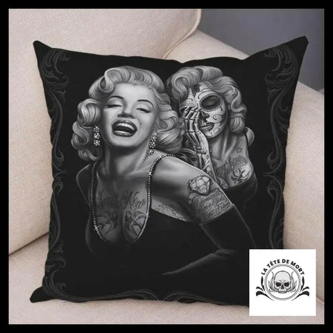 Housse de Coussin Tête Mort Double Marilyn