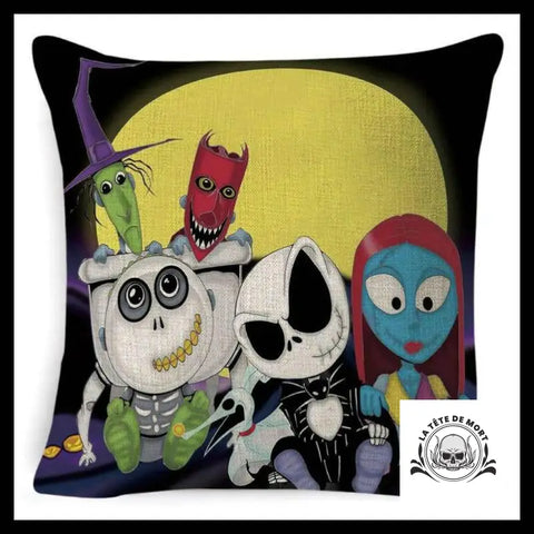 Housse de Coussin Tête Mort Equipe Mr Jack