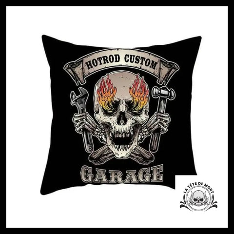 Housse de Coussin Tête Mort Garage