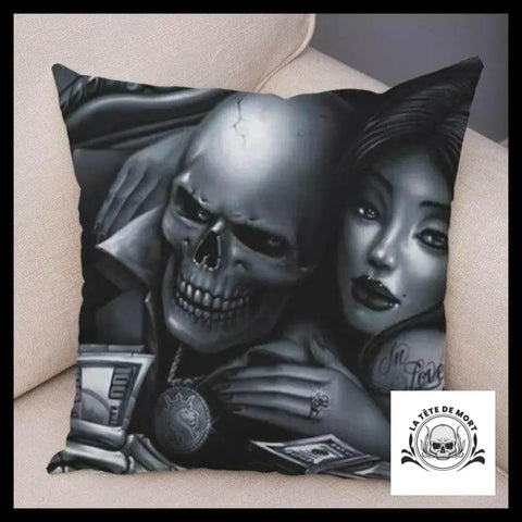 Housse de Coussin Tête Mort In Love