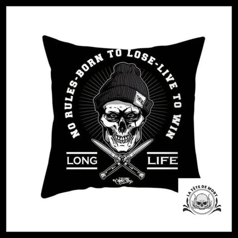 Housse de Coussin Tête Mort long Life