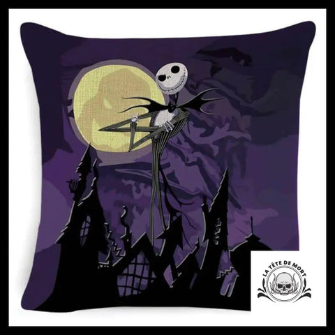 Housse de Coussin Tête Mort Mr Jack Maison Hantee