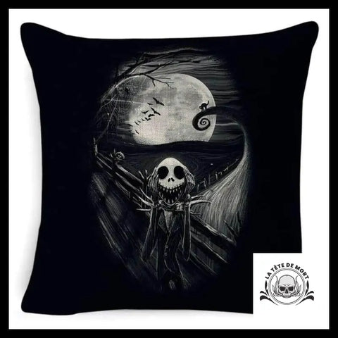Housse de Coussin Tête Mort Mr Jack Nuit Terrifiante