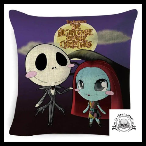 Housse de Coussin Tête Mort Mr Jack Poupees Chiffon