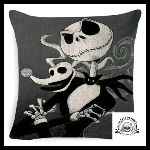 Housse de Coussin Tête Mort Mr Jack et Zero