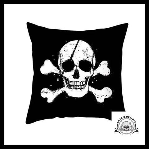 Housse de Coussin Tête Mort Pirate