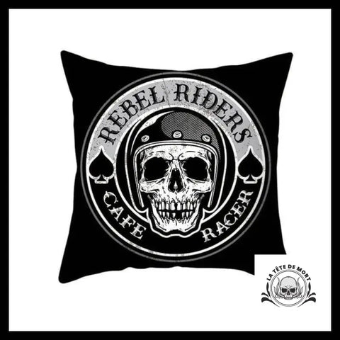 Housse de Coussin Tête Mort Rebel Riders