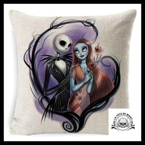 Housse de Coussin Tête Mort Rendez-vous Amoureux Mr Jack