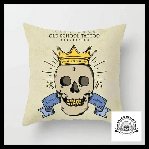 Housse de Coussin Tête Mort Roi