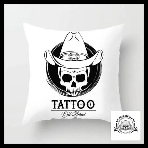 Housse de Coussin Tête Mort Tattoo