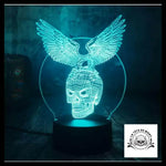 Lampe 3d Tête de Mort Aile