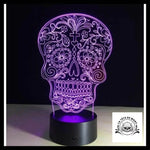 Lampe 3d Tête de Mort Mexicaine