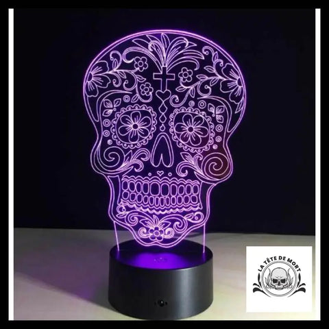 Lampe 3d Tête de Mort Mexicaine