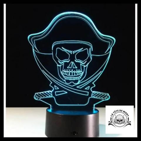 Lampe 3d Tête de Mort Pirate