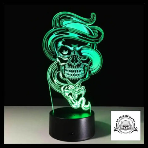 Lampe 3d Tête de Mort Serpent