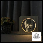 Lampe Tête de Mort Bois