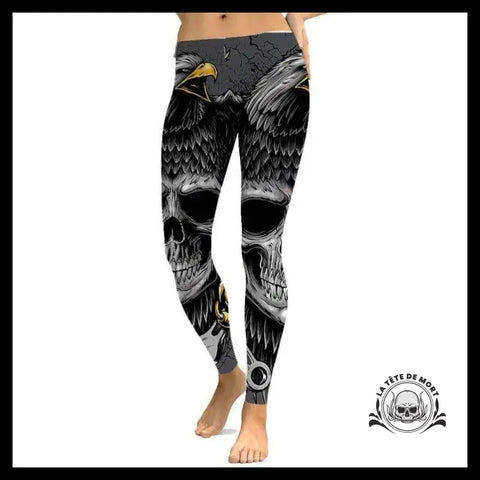 Legging Tête de Mort Aigle Noir