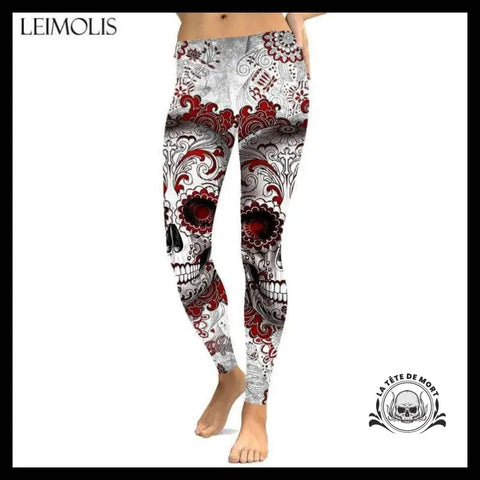 Legging Tête de Mort Art Gothique - Crâne Passion