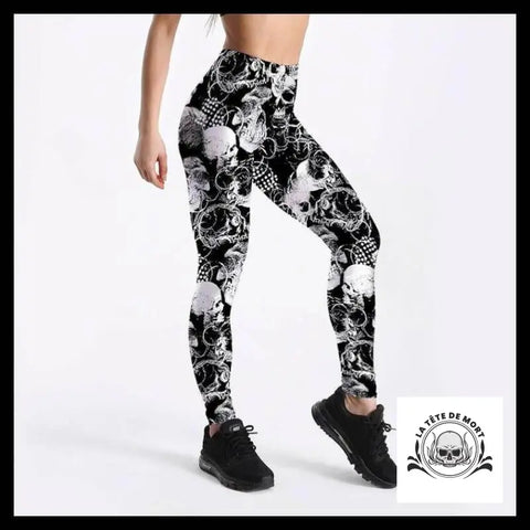 Legging Tête de Mort Black And White