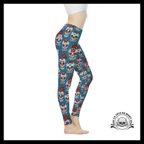 Legging Tête de Mort Calavera Bleu