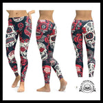 Legging Tête de Mort Calavera Rouge
