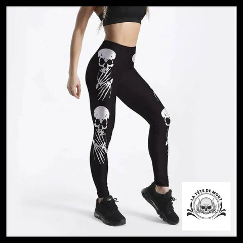 Legging Tête de Mort Crâne Ricanant