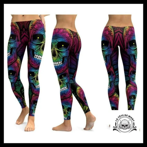 Legging Tête de Mort Crânes Souriant