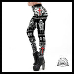 Legging Tête de Mort Croix Rouge