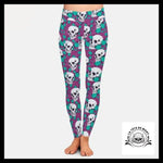 Legging Tête de Mort Feuilles Vertes