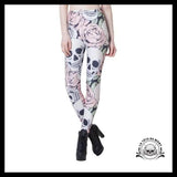 Legging Tête de Mort Fleurs