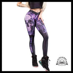 Legging Tête de Mort Hologramme Violet