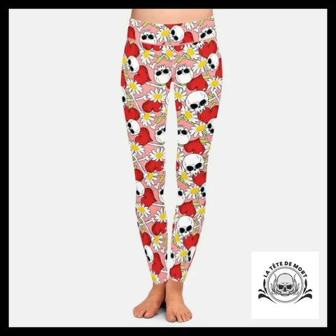 Legging Tête de Mort Marguerites