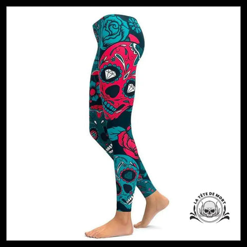 Legging Tête de Mort Mexicaine