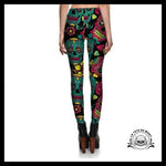 Legging Tête de Mort Mexicaine Colorée