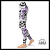 Legging Tête de Mort Mexicaine avec Fleurs