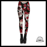 Legging Tête de Mort Mexicaine Vintage