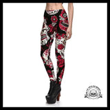Legging Tête de Mort Mexicaine Vintage
