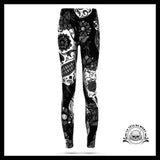 Legging Tête de Mort Noir et Blanc