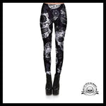 Legging Tête de Mort Noir et Blanc