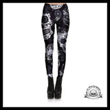 Legging Tête de Mort Noir et Blanc