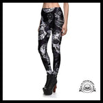 Legging Tête de Mort Noir et Blanc