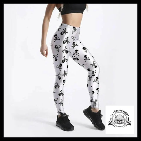 Legging Tête de Mort Os Croises