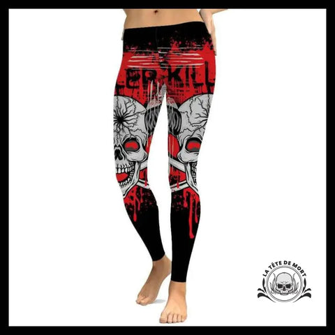 Legging Tête de Mort Peinture Rouge - Crâne Passion