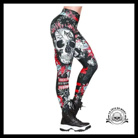 Legging Tête de Mort Rock Code