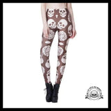 Legging Tête de Mort Avec Rose