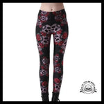 Legging Tête de Mort Et Rose