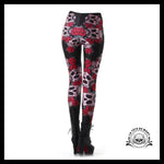 Legging Tête de Mort Et Rose