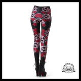 Legging Tête de Mort Et Rose