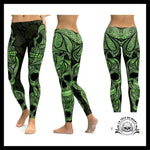 Legging Tête de Mort Tattoo Vert