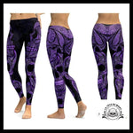 Legging Tête de Mort Tattoo Violet
